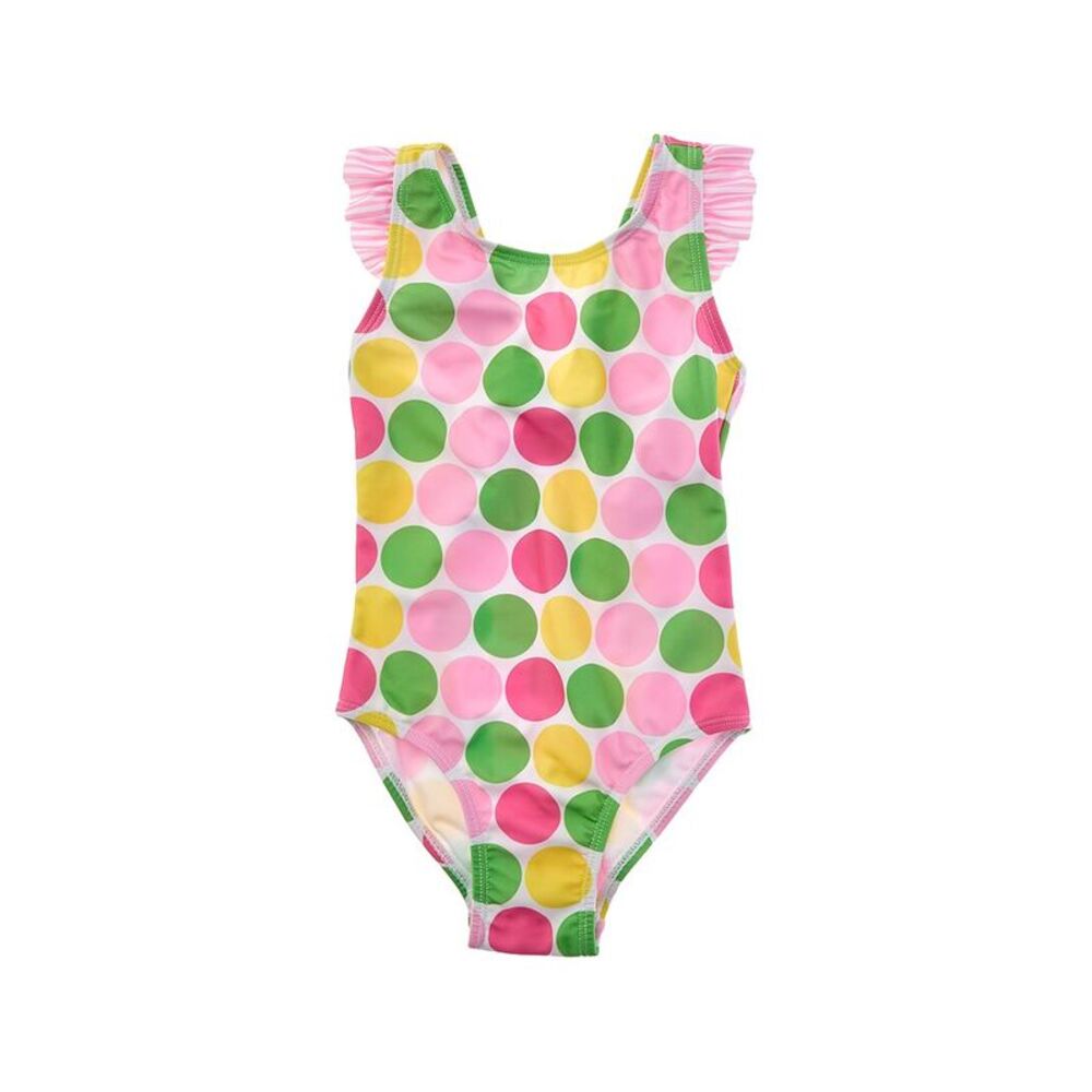 Flap Happy Girls  One Piece Spring Dots Swimsuit, Pink